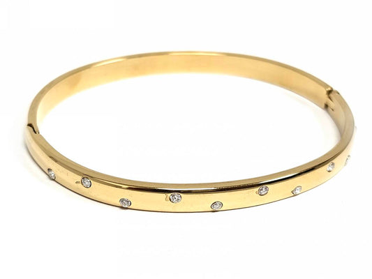 Βραχιόλι Ατσάλι 316L, με στρας σε χρώμα Χρυσαφί