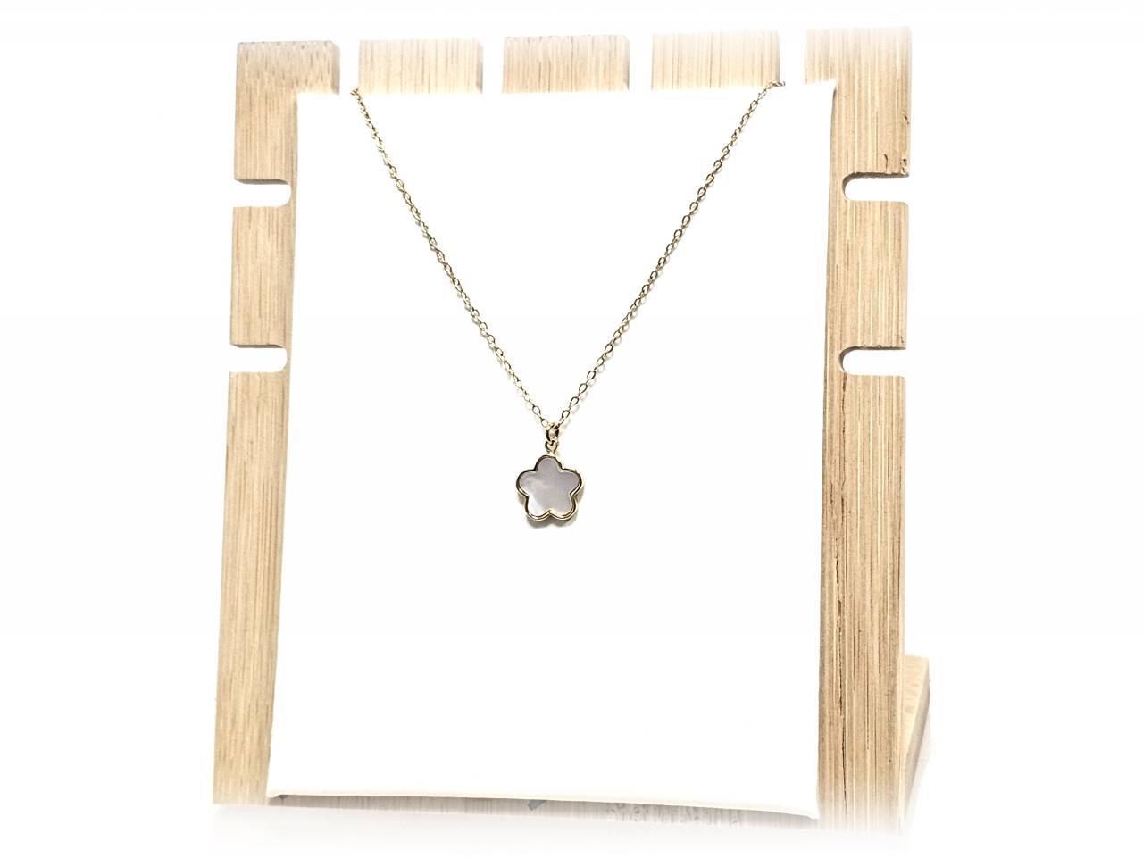 Κολιέ Ατσάλι 316L, αλυσίδα με λουλούδι φίλντισι σε χρώμα Χρυσαφί