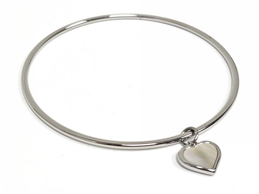 Βραχιόλι Ατσάλι 316L, με καρδιά φίλντισι σε χρώμα Ασημί