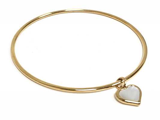Βραχιόλι Ατσάλι 316L, με καρδιά φίλντισι σε χρώμα Χρυσαφί