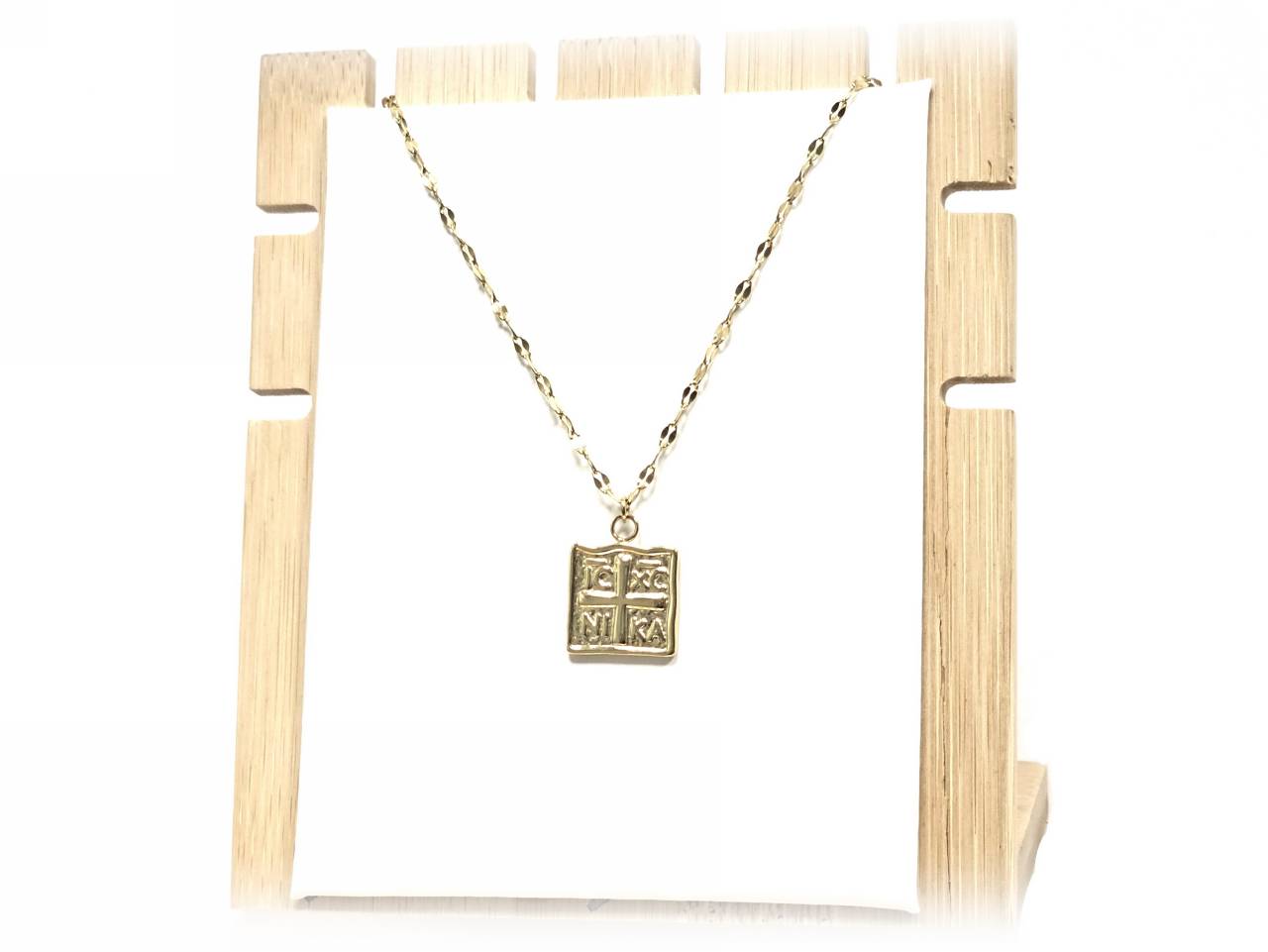 Κολιέ Ατσάλι 316L, αλυσίδα με σταυρό σε χρώμα Χρυσαφί