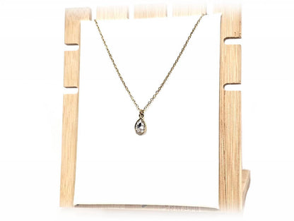 Κολιέ Ατσάλι 316L , με στρας σε χρώμα Χρυσαφί