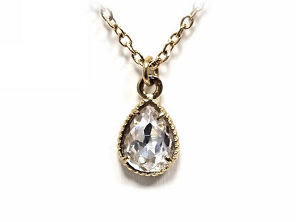 Κολιέ Ατσάλι 316L , με στρας σε χρώμα Χρυσαφί