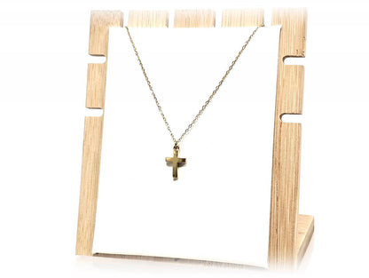 Κολιέ Ατσάλι 316L, αλυσίδα με σταυρό σε χρώμα Χρυσαφί