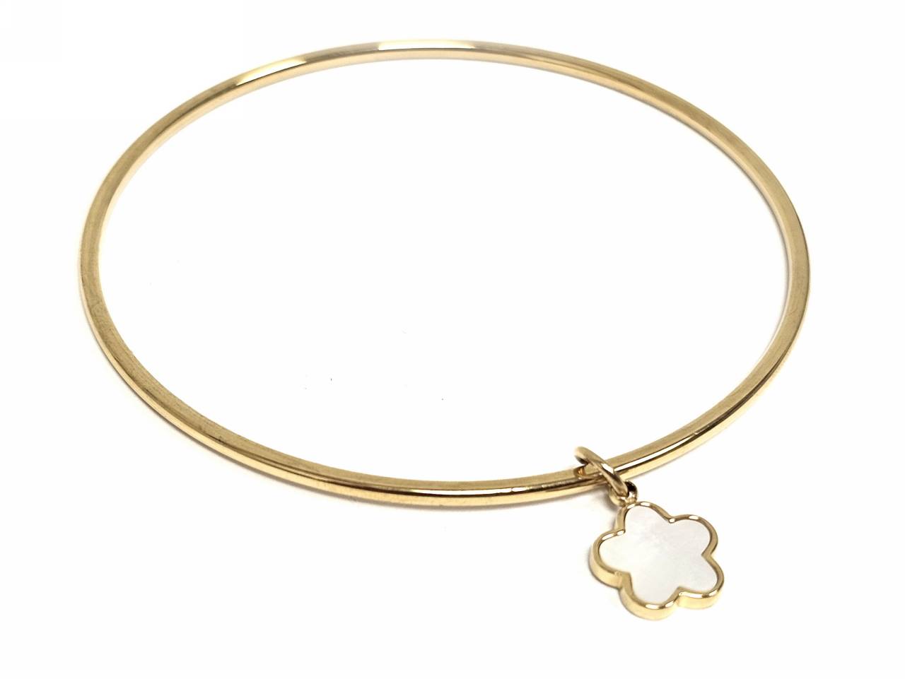 Βραχιόλι Ατσάλι 316L, με λουλούδι φίλντισι σε χρώμα Χρυσαφί