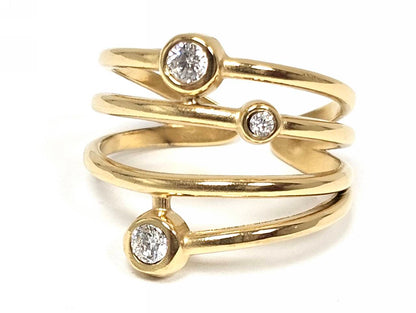 Δαχτυλίδι Ατσάλι 316L, με στρας σε χρώμα Χρυσαφί