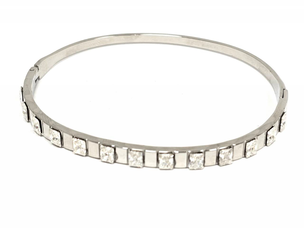 Βραχιόλι Ατσάλι 316L, με στρας σε χρώμα Ασημί