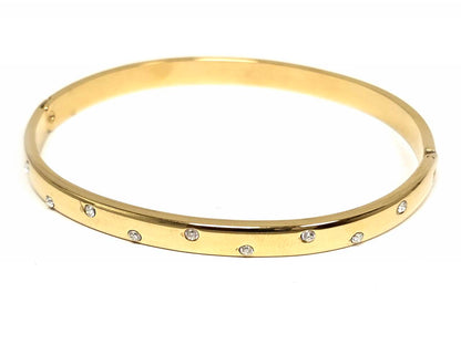 Βραχιόλι Ατσάλι 316L, με στρας σε χρώμα Χρυσαφί