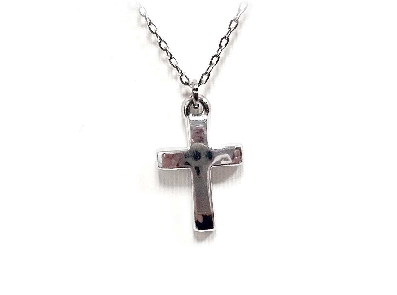 Κολιέ Ατσάλι 316L, αλυσίδα με σταυρό σε χρώμα Ασημί