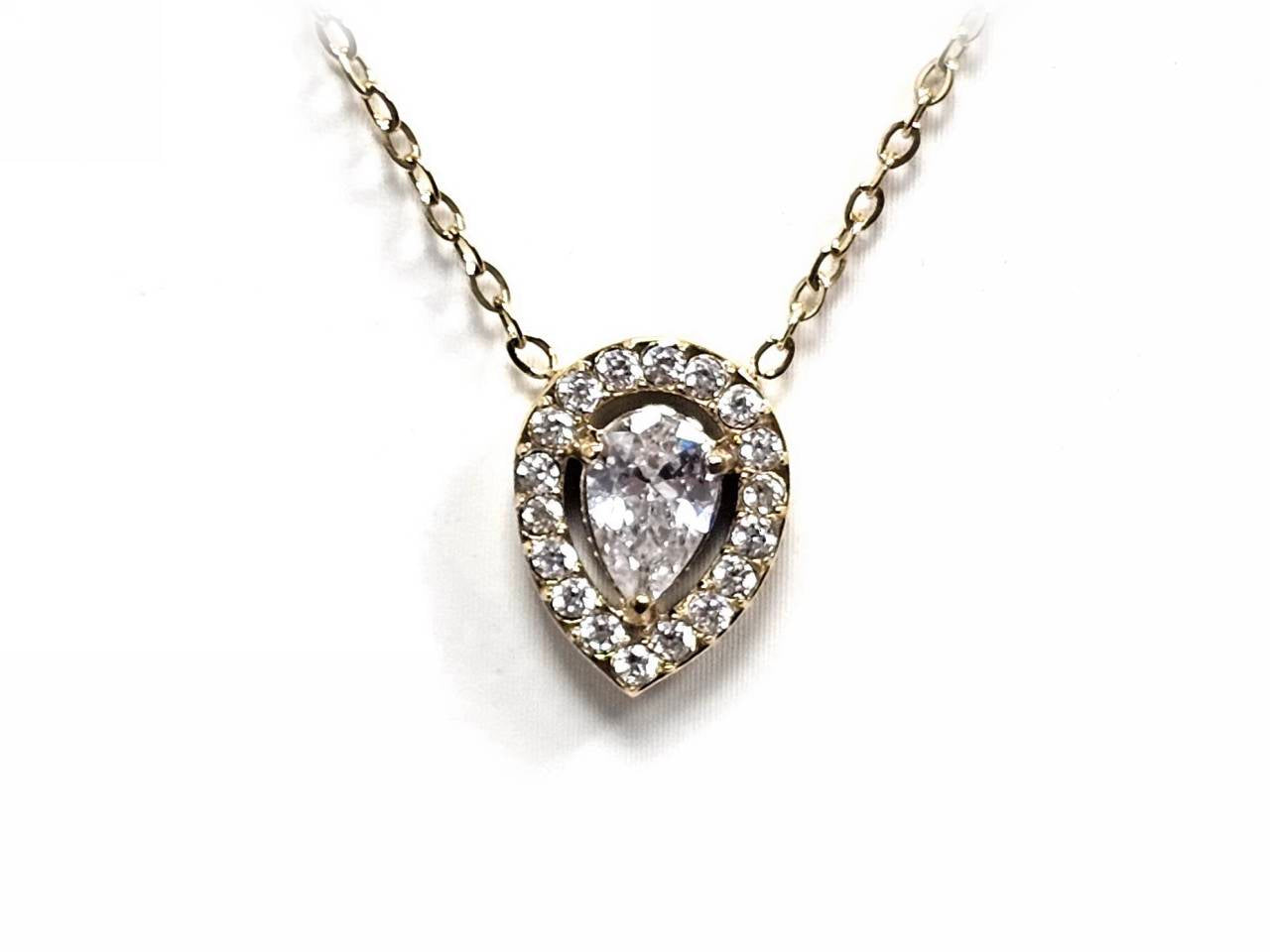 Κολιέ Ατσάλι 316L, αλυσίδα με στρας σε χρώμα Χρυσαφί