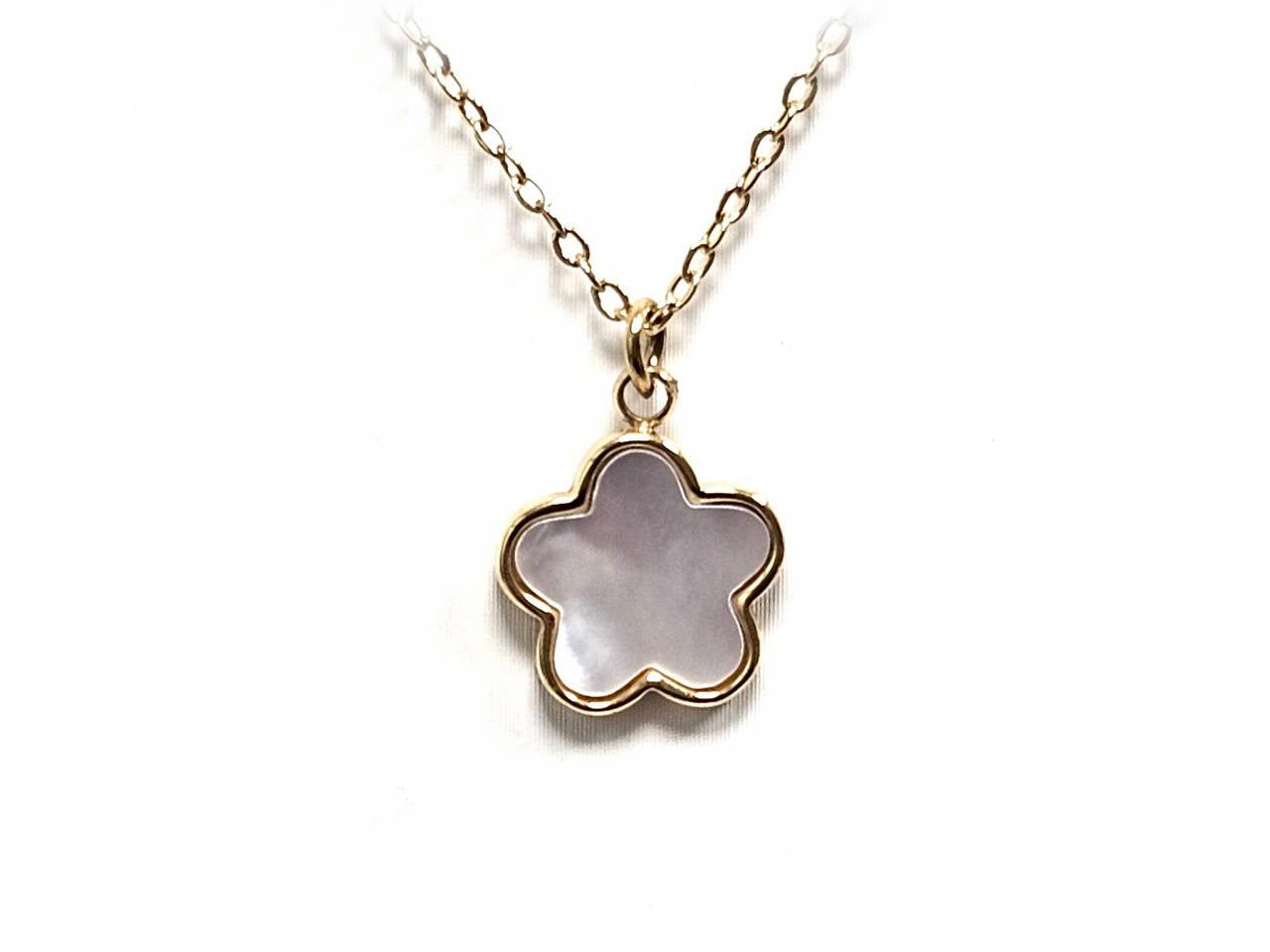 Κολιέ Ατσάλι 316L, αλυσίδα με λουλούδι φίλντισι σε χρώμα Χρυσαφί