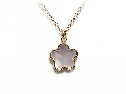 Κολιέ Ατσάλι 316L, αλυσίδα με λουλούδι φίλντισι σε χρώμα Χρυσαφί