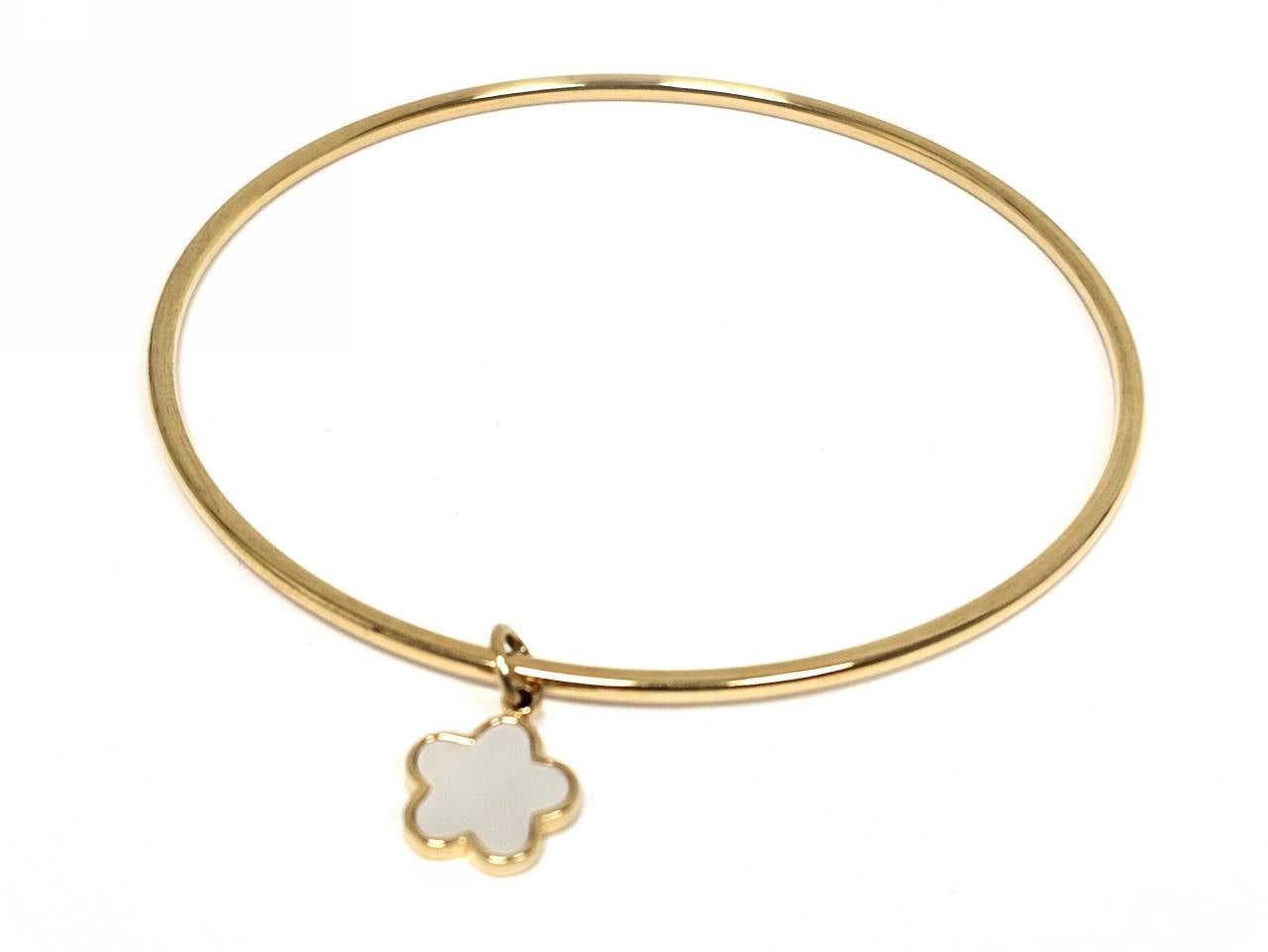 Βραχιόλι Ατσάλι 316L, με λουλούδι φίλντισι σε χρώμα Χρυσαφί