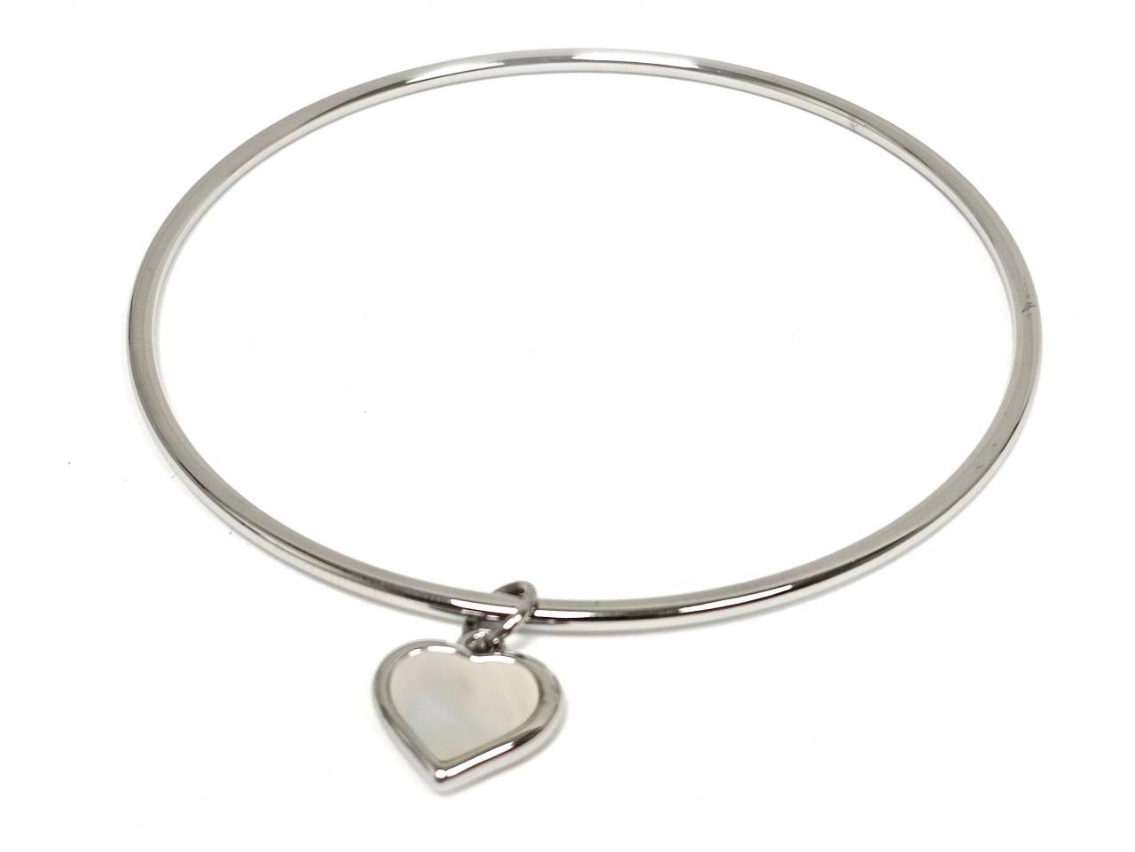 Βραχιόλι Ατσάλι 316L, με καρδιά φίλντισι σε χρώμα Ασημί