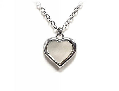 Κολιέ Ατσάλι 316L, αλυσίδα με καρδιά φίλντισι σε χρώμα Ασημί