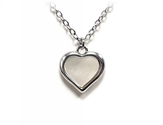 Κολιέ Ατσάλι 316L, αλυσίδα με καρδιά φίλντισι σε χρώμα Ασημί