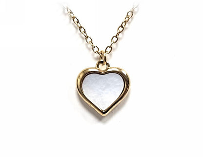 Κολιέ Ατσάλι 316L, αλυσίδα με καρδιά φίλντισι σε χρώμα Χρυσαφί