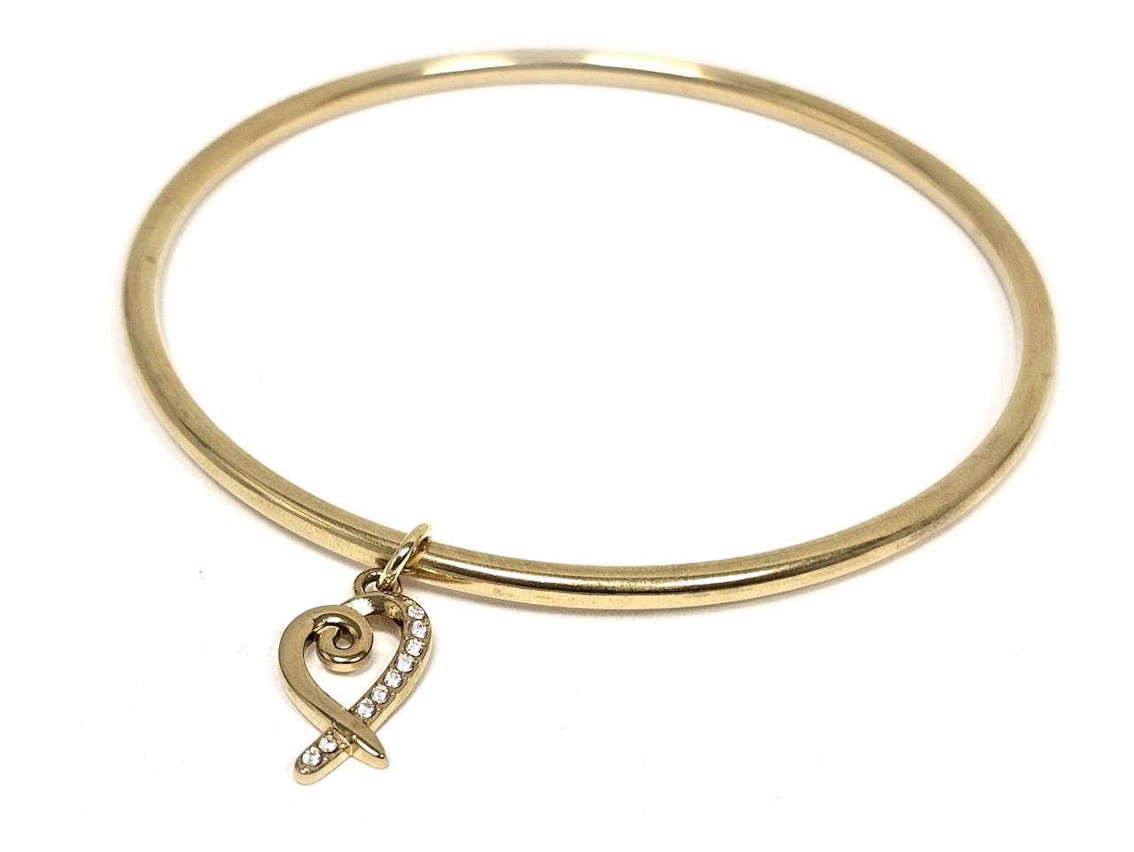 Βραχιόλι Ατσάλι 316L, με καρδιά και στρας σε χρώμα Χρυσαφί