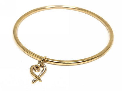 Βραχιόλι Ατσάλι 316L, με καρδιά και στρας σε χρώμα Χρυσαφί