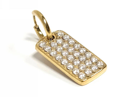 Σκουλαρίκια Ατσάλι 316L, κρίκος με στρας σε χρώμα Χρυσαφί