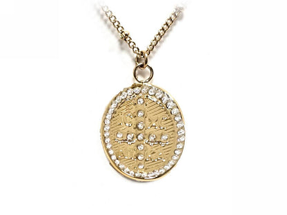 Κολιέ Ατσάλι 316L, αλυσίδα με σταυρό και στρας σε χρώμα Χρυσαφί