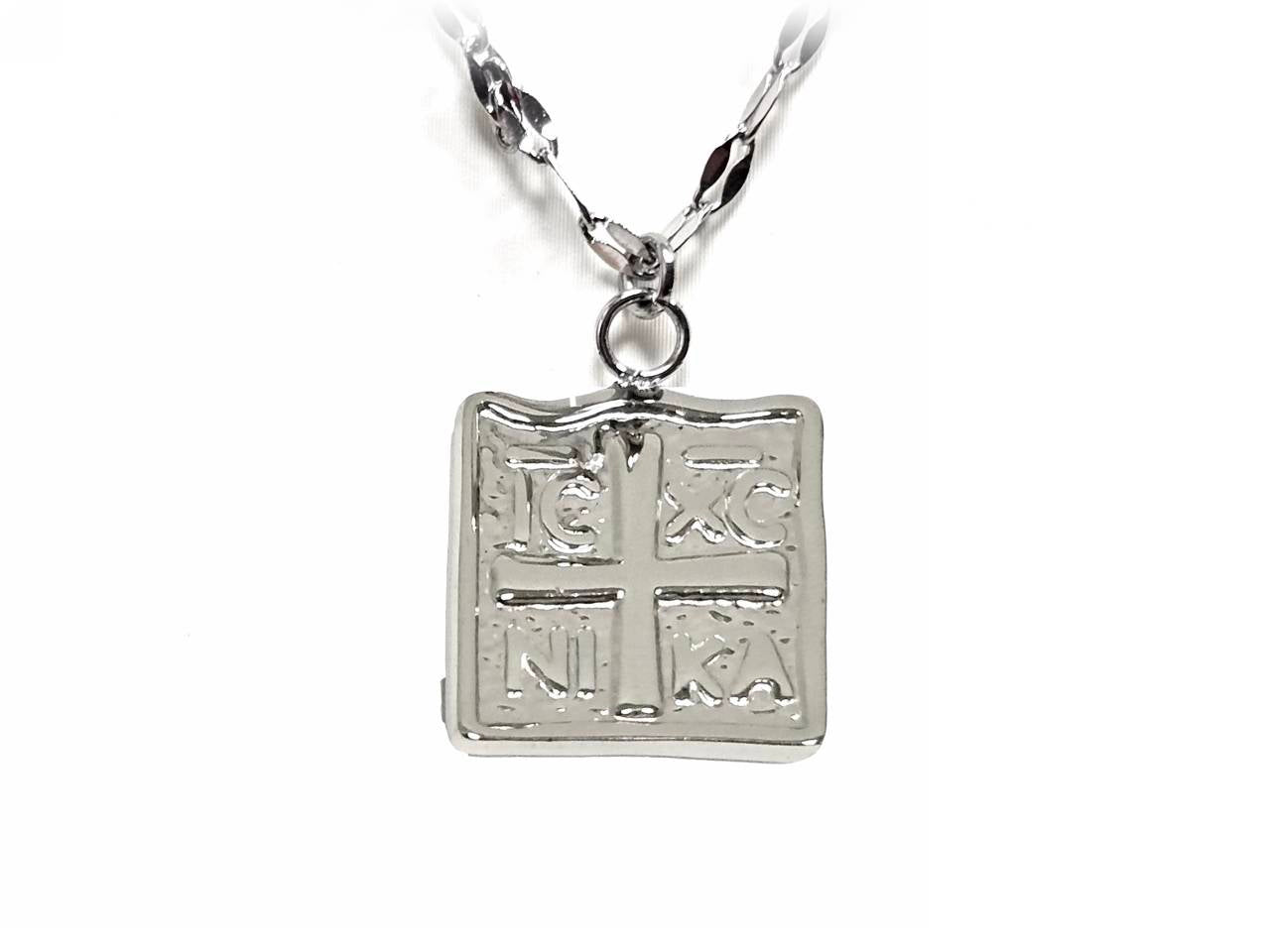 Κολιέ Ατσάλι 316L, αλυσίδα με σταυρό σε χρώμα Ασημί