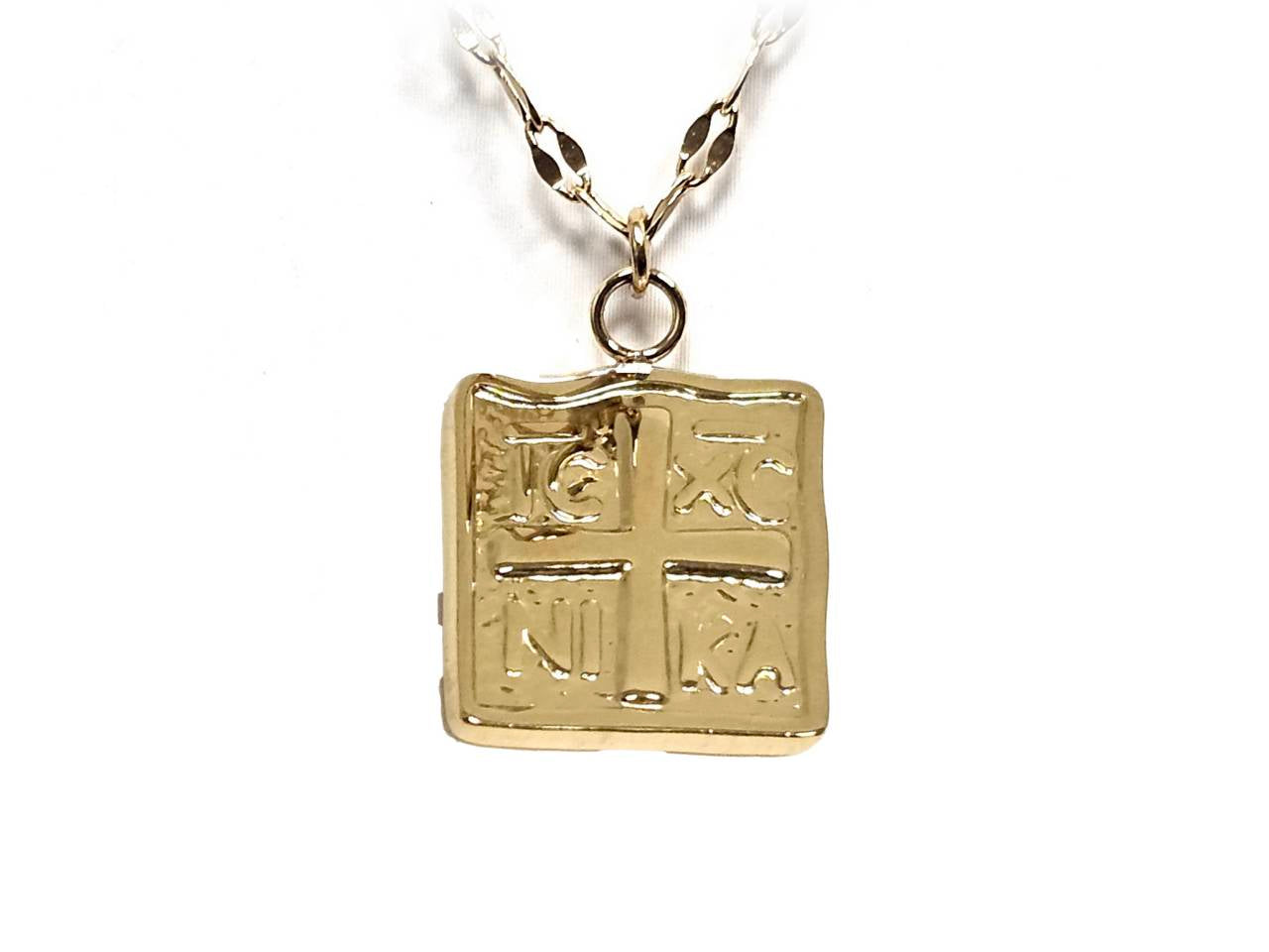 Κολιέ Ατσάλι 316L, αλυσίδα με σταυρό σε χρώμα Χρυσαφί